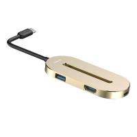 USB-C Hub Baseus 3 X USB-A 3.0 - USB-C - HDMI Gold CABOOK-0V In Blister