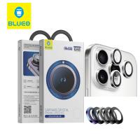 Blueo Sapphire PVD Steel Camera Ring For iPhone 14 Pro / 14 Pro Max Titanium Silver In Blister