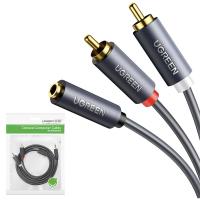 3.5mm to 2 x RCA Audio Cable UGREEN AV102 2m Grey in Blister