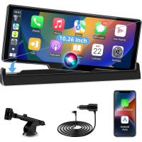 Vtopek Carplay Android Auto wireless con Schermo Portatile 10,26 Pollici Carplay Auto con HD IPS Touchscreen Display And