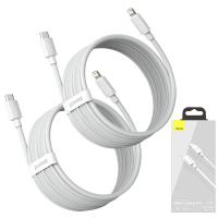 USB-C to Lightning Cable Baseus Simple Wisdom 20W 2.4A 1.5m 2-Pack White in Blister