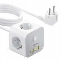 Power Strip Baseus 20W 3A 1 x USB-C - 3 x Schuko - 3 x USB-A White E00066401213-00 In Blister