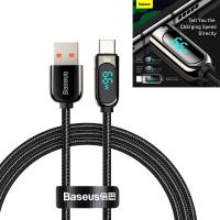 USB-A to USB-C Cable Baseus Display 66W 6A 2m Black CASX020101 In Blister