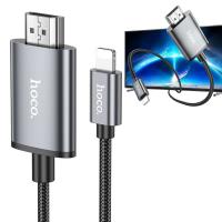 Lightning to HDMI Video Cable Hoco UA27 2m Grey In Blister