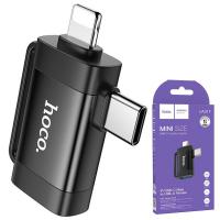 USB-C / Lightning to USB-A OTG Adapter Hoco UA31F Black in Blister