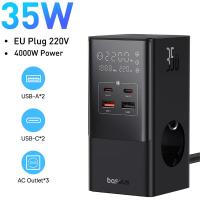 Power Strip Baseus PowerCombo 35W 5A 2 x USB-A - 2 x USB-C - 3 x Schuko Black E00023606113-00 In Blister