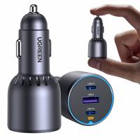 Car Charger UGREEN EC703 75W 3.25A 1 x USB-A - 2 x USB-C Black In Blister