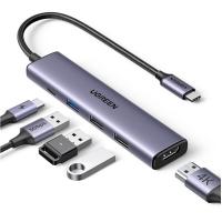 USB-C Hub UGREEN CM478 1 x USB-A 3.0 - 2 x USB-A - 1 x USB-C - 1 x HDMI Grey In Blister