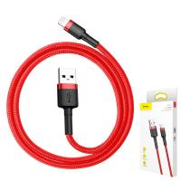 USB-A to Lightning Cable Baseus Cafule 18W 2.4A 0.5m Red Black CALKLF-A09 in Blister