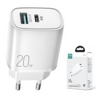 Wall Charger Joyroom L-QP2011 20W 3A 1 x USB-A - 1 x USB-C White in Blister