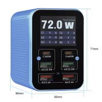 Desktop Charger Relife Q4 72W 5A 2 x USB-C - 4 x USB-A Blue