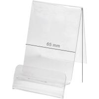 Plexi Vertical Holder / Phone Stand With Place For Price (Smartphone - 65MM)