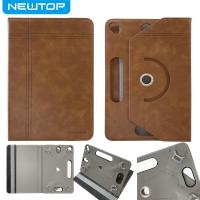 NEWTOP COVER TABLET UNIVERSALE IN PELLE PU RUOTABILE 360° ELASTICO 10" 16:9 (Universale 10 pollici - Marrone)