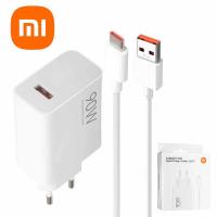 Wall Charger Xiaomi HyperCharge Combo 90W 6.1A 1 x USB-A with USB-C Cable White in Blister