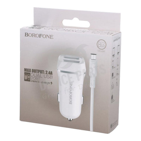 Borofone car charger dual USB 2.4A Micro USB BZ2