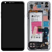 LG Q7 LMQ610EM touch+lcd+frame+battery mono sim silver