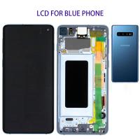 Samsung Galaxy S10 G973f Touch+Lcd+Frame Blue Service Pack