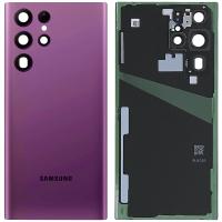 Samsung Galaxy S22 Ultra S908B Back Cover+Camera Glass Violet Burgundy Original