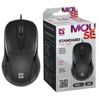 Defender MOUSE STANDARD MB-580 Black OPTICAL 1000dpi 3P
