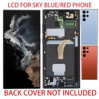 Samsung Galaxy S22 Ultra S908B Touch+Lcd+Frame Sky Blue/Red Service Pack