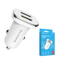 Car Charger Borofone BZ12 2 x USB White In Blister