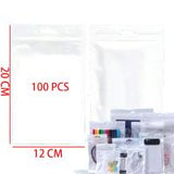 White Pearlescent Bag Translucent Sealed Bag 12 X 20 CM 100 PCS