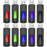 Vansuny 32GB USB Stick USB 2.0 Flash Drive 10Pack Memory Sticks Slide Retractable Thumb Drive