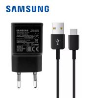 Wall Charger Samsung EP-TA200B + DG970BBE 15W 2A 1 x USB-A USB-C Cable Black Bulk Used Grade A