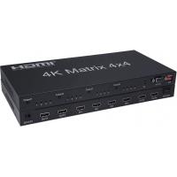 HDMI Matrix 4x4 4K 60Hz 1080p Switch Splitter 4 Black in Blister