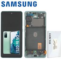 Samsung Galaxy S20 FE 5G G781 Touch + Lcd + Frame Cloud Mint Green Service Pack