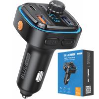 Bluetooth FM Transmitter and Car Charger Blue Power BPBCC08, 2 x USB-A - 1 x USB C - 1 x microSD, Black