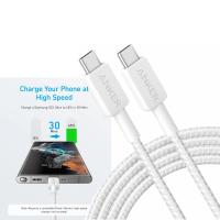 USB-C to USB-C Cable Anker 322, 60W 3A 1.8m White A81F6G21 In Blister