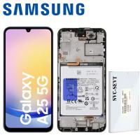 Samsung Galaxy A25 5G A256 Touch + Lcd + Frame + Battery Black Service Pack