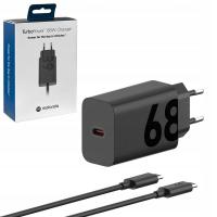 Wall Charger Motorola 68W 6.2A 1 x USB-C with USB-C Cable Black PG38C06281 In Blister