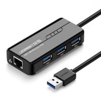 USB-A Hub Ugreen 20265 3 x USB-A 3.0 - 1 x RJ45 Black in Blister