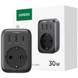 Wall Charger UGREEN CD314 30W 3A 1 x Schuko - 1 x USB-C - 2 x USB-A Black in Blister