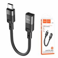 Lightning to USB-C Adapter Hoco U107 0.1m Black in Blister