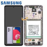 Samsung Galaxy A525 / A526 Touch + Lcd + Frame + Battery Violet Service Pack