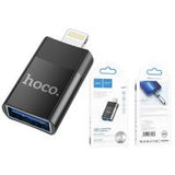 Lightning to USB-A OTG Adapter Hoco UA17 Black In Blister