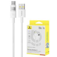 USB-A to USB-C Cable Baseus Display 2 100W 5A 1m White P10382701211-00 in Blister