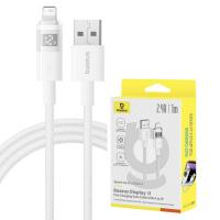 USB-A to Lightning Cable Baseus Display 2 18W 2.4A 1m White P10382700211-00 in Blister