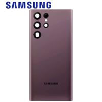Samsung Galaxy S22 Ultra S908B Back Cover + Camera Glass Burgundy / Violet Service Pack