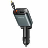 Car Charger Joyroom JR-CCL07 30W 3A 1 x USB-A - 1 x USB-C with USB-C Cable Grey In Blister