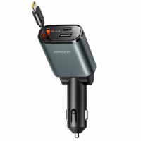 Car Charger Joyroom JR-CCL07 30W 3A 1 x USB-A - 1 x USB-C with USB-C Cable Grey In Blister
