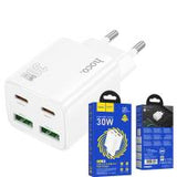Wall Charger Hoco N56 30W 3A 2 x USB-A - 2 x USB-C White In Blister