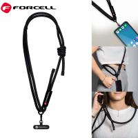 FORCELL F-DESIGN S10X165 Crossbody Phone Lanyard With Adjustable Length (Max 82,5CM In the Loop) Black In Blister