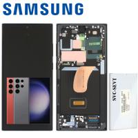 Samsung Galaxy S23 Ultra S918 Touch + Lcd + Frame Red-Gray Assembled Service Pack