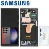 Samsung Galaxy S23 Ultra S918 Touch + Lcd + Frame Red-Gray Assembled Service Pack