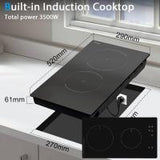 Nj IH-30 30cm Black Domino 2 Zone Touch Control Electric Induction Hob In Blister