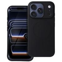 SILICONE MAG COVER (Big Hole) Case Compatible With MagSafe For IPHONE 17 Pro Max Black In Blister